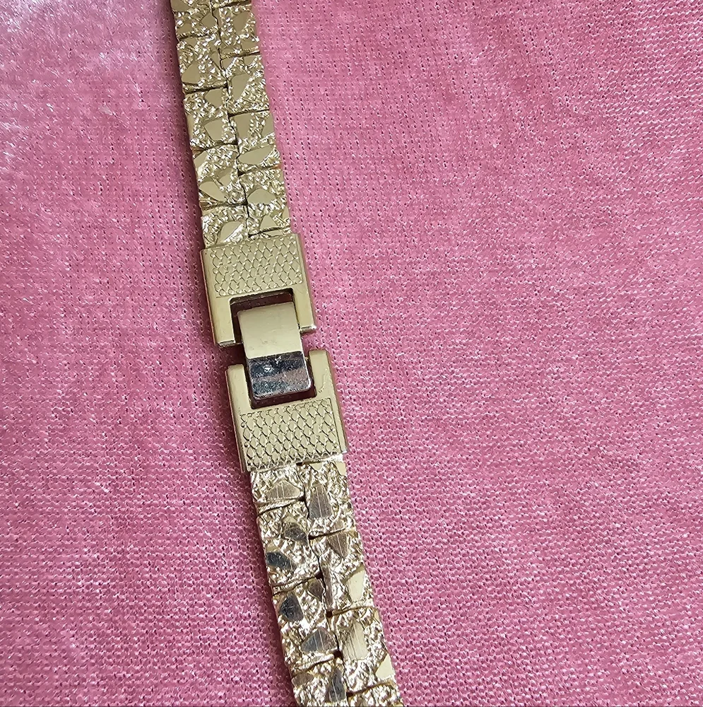 Vintage Necklace. Pale Goldtone Nugget Design. Korea - Picture 5 of 9
